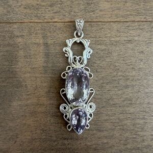 Vintage Sterling Silver and amethyst pendant